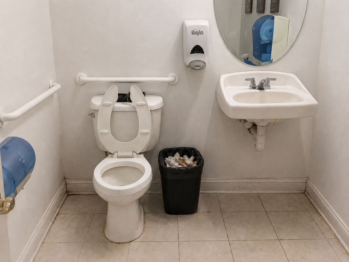 Janitorial space before cleaning